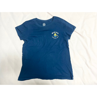 Lativ 小小兵藍印花上衣T恤（XL）