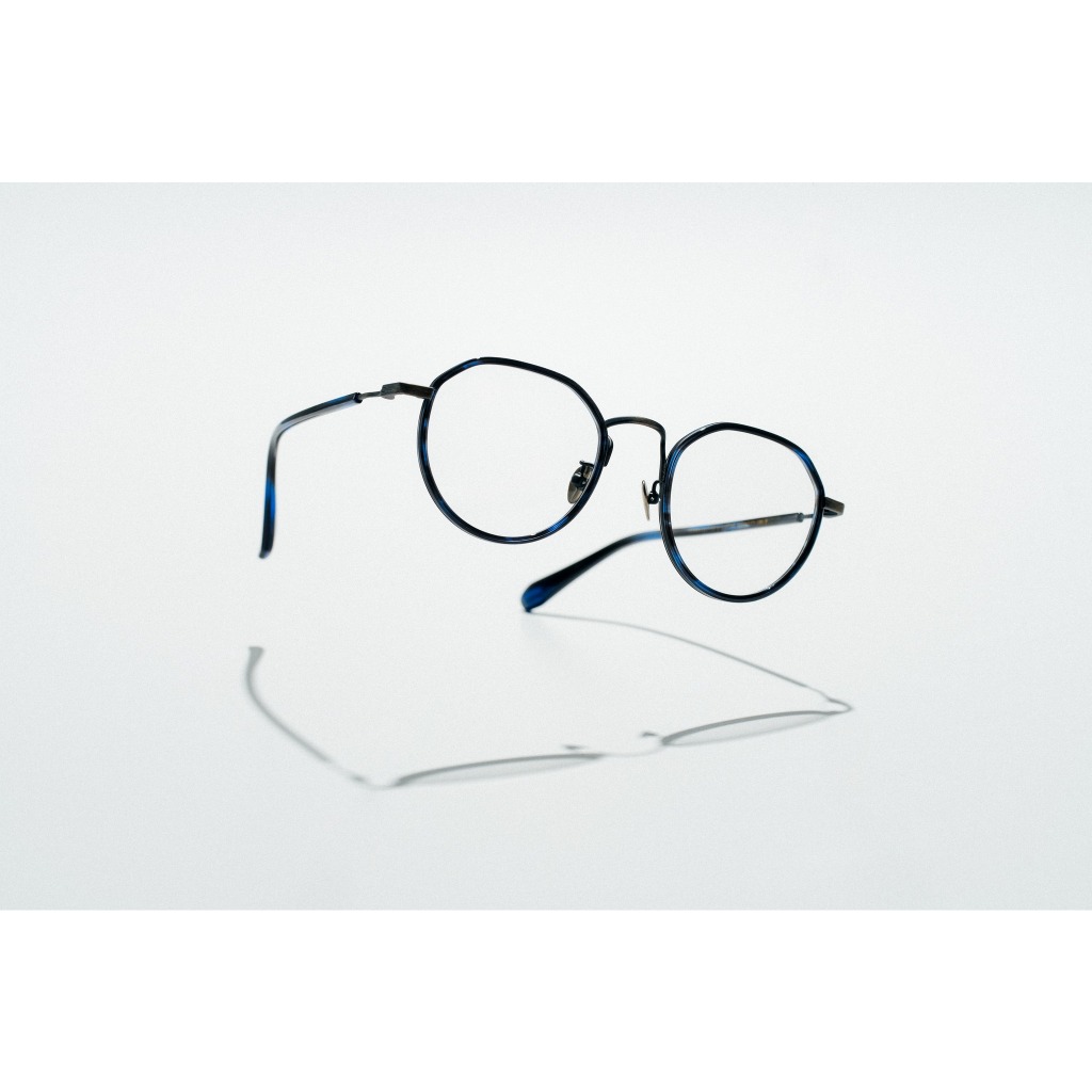CLASSICO M8-L C6 (藍琥珀) 眼鏡屋 鈦金屬 復古框 純鈦 文青 膠框 手工眼鏡 金屬眼鏡 手造眼鏡