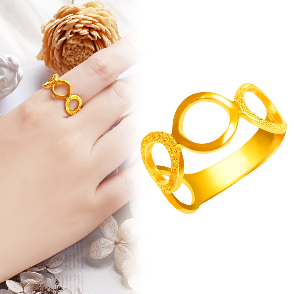 【元大珠寶】『時尚佳人』黃金戒指 活動戒圍-純金9999國家標準2-0223