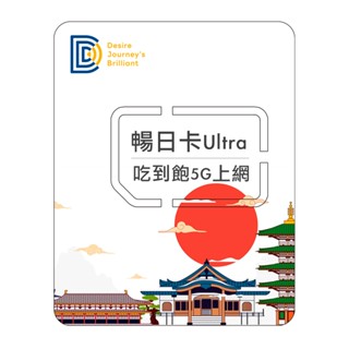 【DJB暢日卡ULTRA】日本網絡卡 日本sim卡 日本5g網絡卡吃到飽 4~25天 無限流量吃到飽不降速