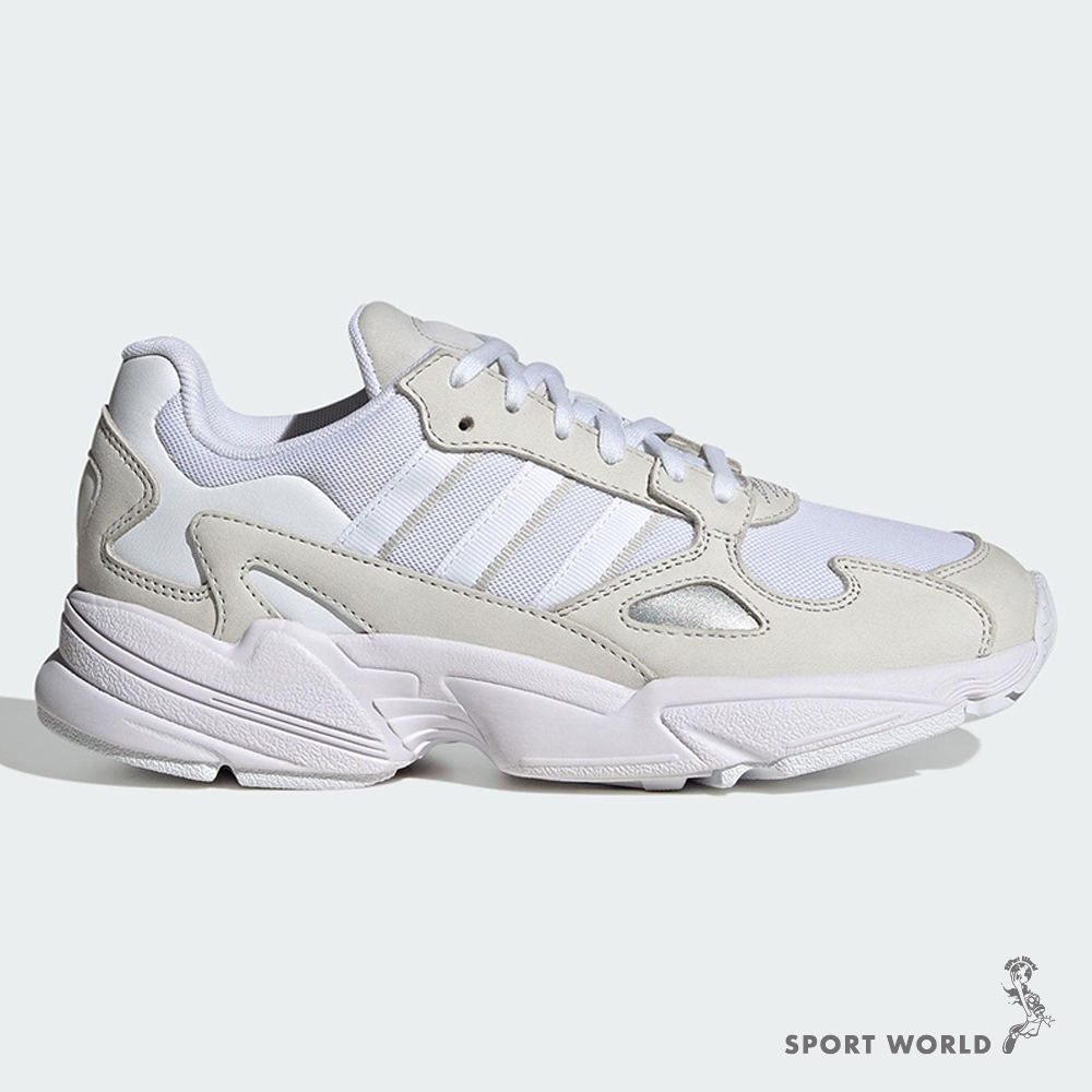 Adidas 女鞋 休閒鞋 老爹鞋 麂皮拼接 FALCON 米白【運動世界】IG5732