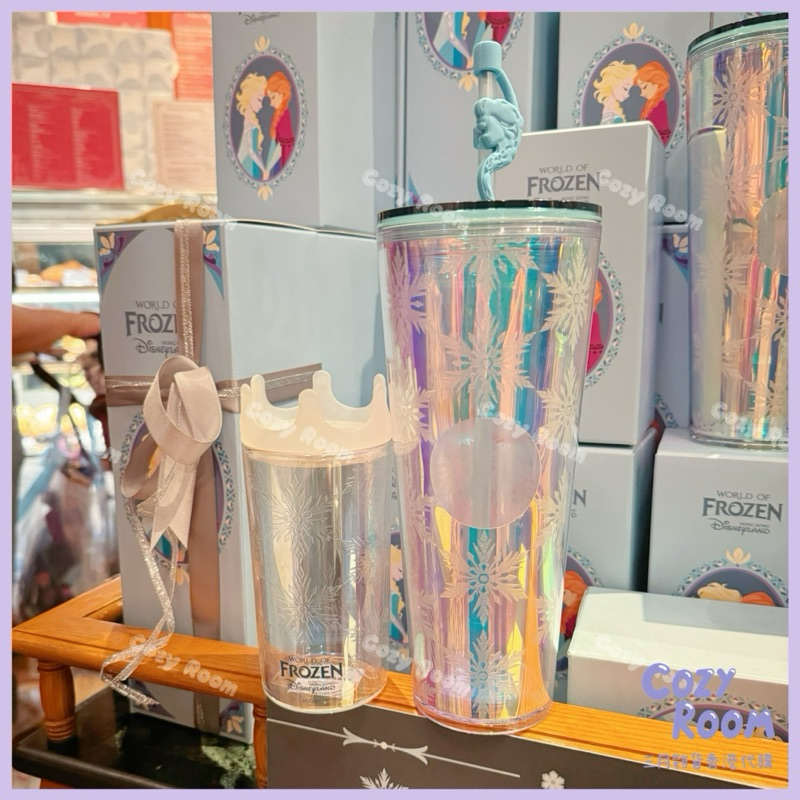 🇭🇰香港迪士尼代購🏰香港迪士尼星巴克限定 冰雪奇緣隨行杯 玻璃杯
