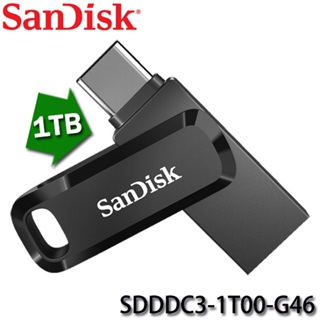 【3CTOWN】含稅公司貨 SanDisk Ultra Go USB Type-C 1TB 1T USB雙用隨身碟 黑色