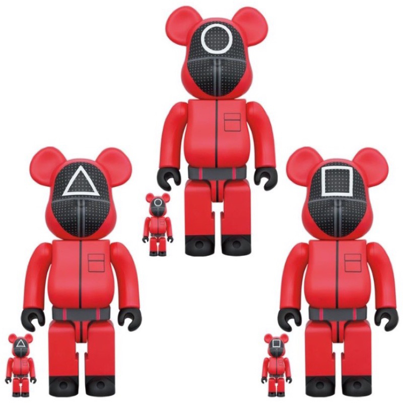 BE@RBRICK 庫柏力克熊 魷魚遊戲 士兵 守衛 圈 方 +大魔王 三角 500% 總共四隻