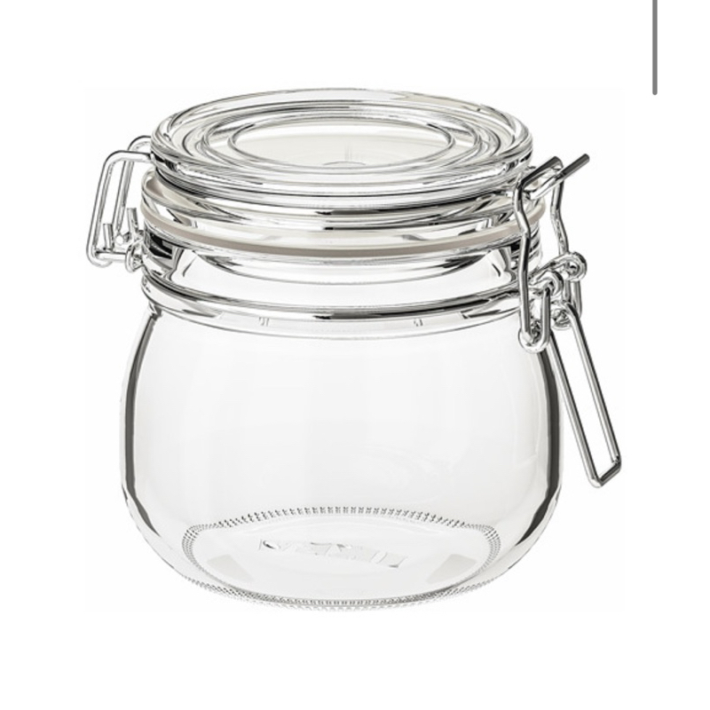 IKEA 宜家家居代購 玻璃罐, 附蓋萬用罐, 透明玻璃, 0.5 公升 保鮮玻璃罐