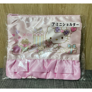 日本Hello kitty 荷葉邊粉紅絕版側背小包