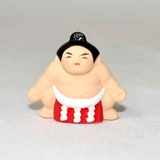 健康一番大一番 相撲 豆福人形 陶器 日本製 3.7cm cu843