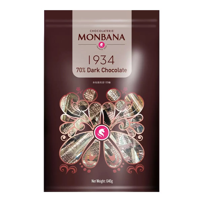 "Fang 好市多代購" Monbana 1934 70%迦納黑巧克力條 640公克 新包裝