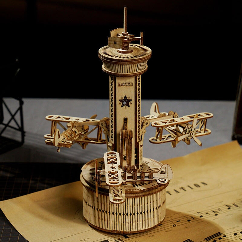 轉蛋概念館 Robotime ROKR 立體 木製 組裝模型 逐夢之翼音樂盒 AMK41 現貨