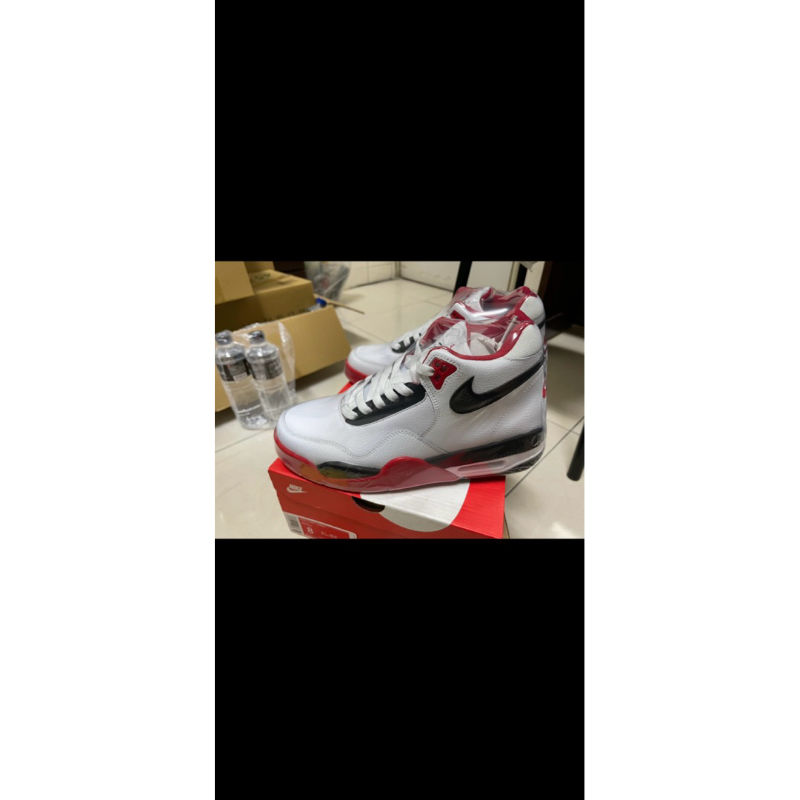 NIKE FLIGHT LEGACY 白 黑 紅 復古 aj4 男鞋 男女鞋 氣墊 運動鞋 籃球鞋 BQ4212-100