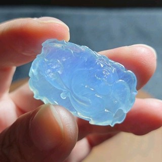 高品質 天然 藍針效應 手工立體雕刻 海水藍寶 海藍寶手排 配件