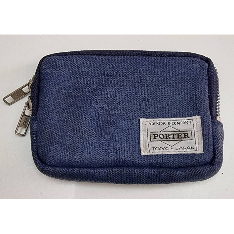 二手Porter Yoshida Japan Blue Zip Wallet Pouch小方包