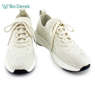 Bo Derek 星空亮鑽綁帶輕量透氣休閒鞋-白色