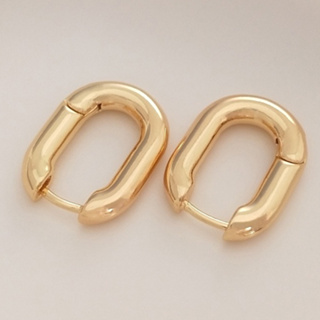 宏雲Hongyun-Ala-保色14K鍍金U型橢圓形耳扣法式帶吊耳圈diy手工耳環耳飾配件材料