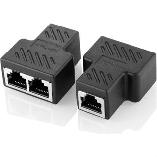 【24H出貨】RJ45 網路一轉二 網路三通頭 網路延長 網路線連接器 網線 1分2 轉接頭 網路分接器