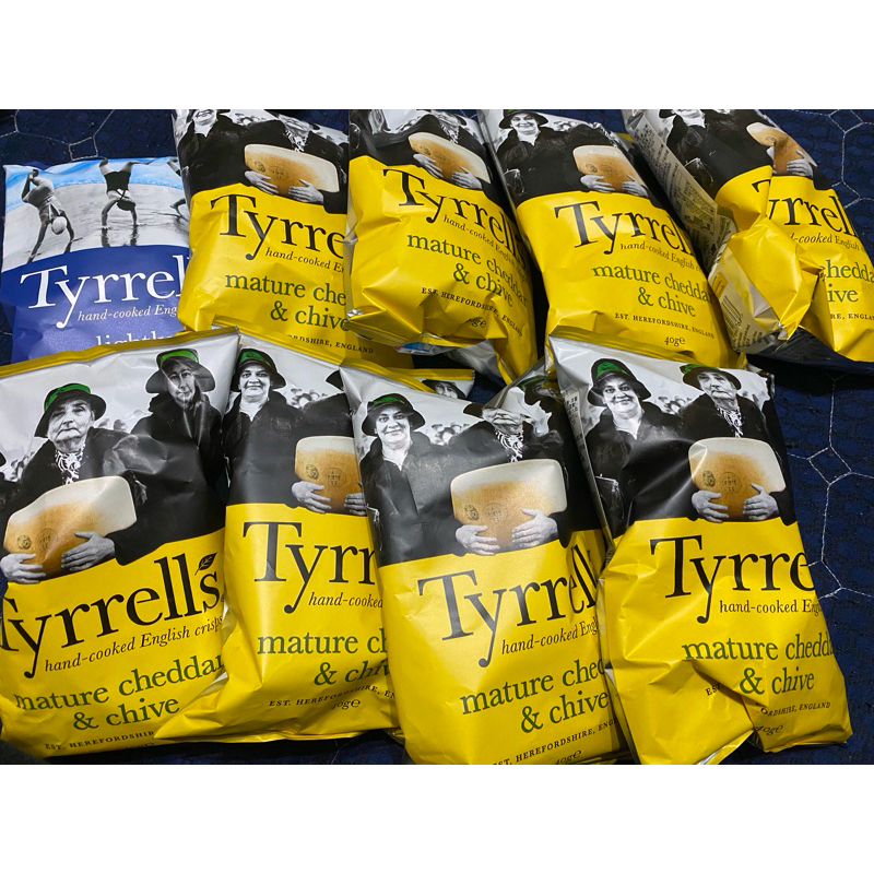英國Tyrrells 泰勒思洋芋片40g-巧達起司/薄鹽