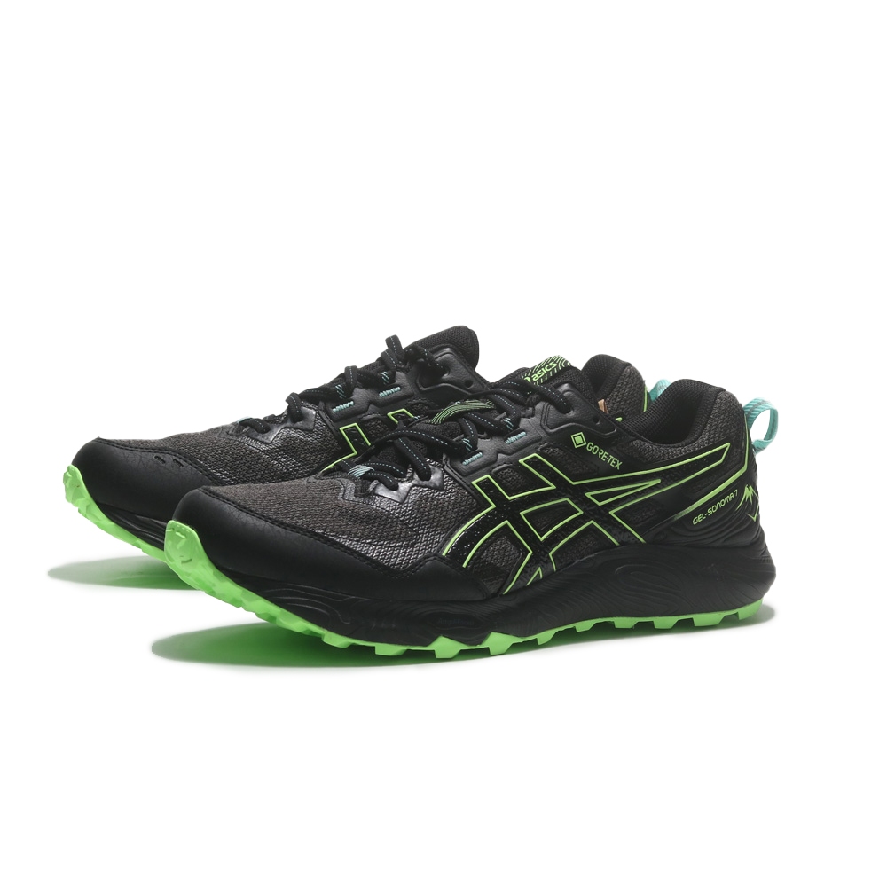 ASICS 慢跑鞋 GEL-SONOMA 7 GTX 黑螢光 全防水 越野鞋 男 1011B593004