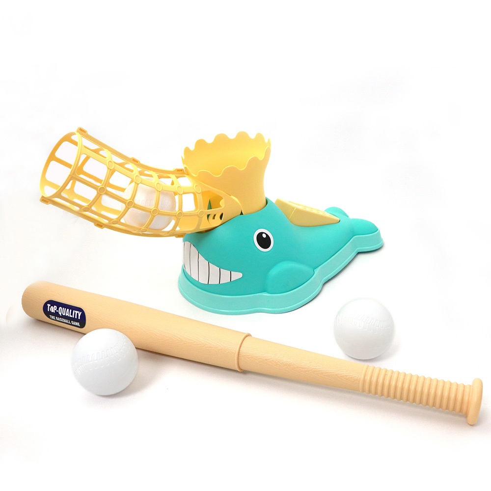 藍鯨棒球玩具 贈3顆球  放電玩具  送禮推薦 棒球機 棒球練習器 發球機 露營玩具 新年禮物 兒童節禮物
