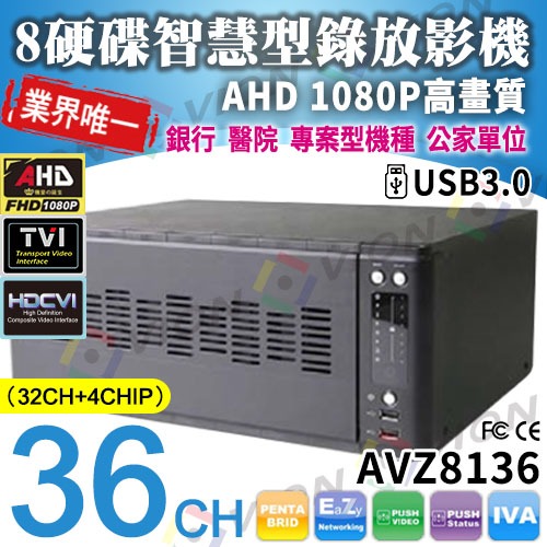 32路 16聲 DVR 主機 AHD TVI CVI CVBS 1080P 適 UTP 雙絞線 傳輸器 攝影機