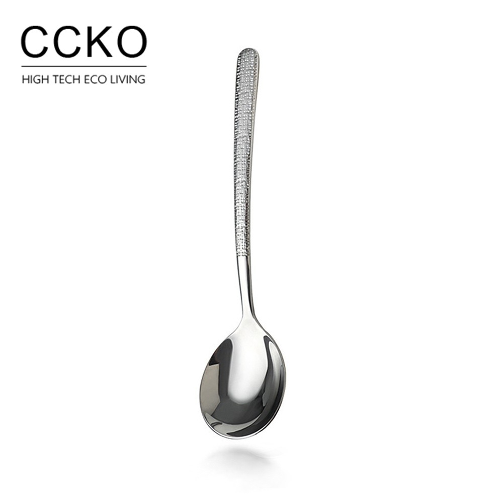 【CCKO】304不鏽鋼 日式錘紋西餐大圓匙 浮雕手柄 不鏽鋼大圓匙 圓匙 分菜匙 不鏽鋼餐具