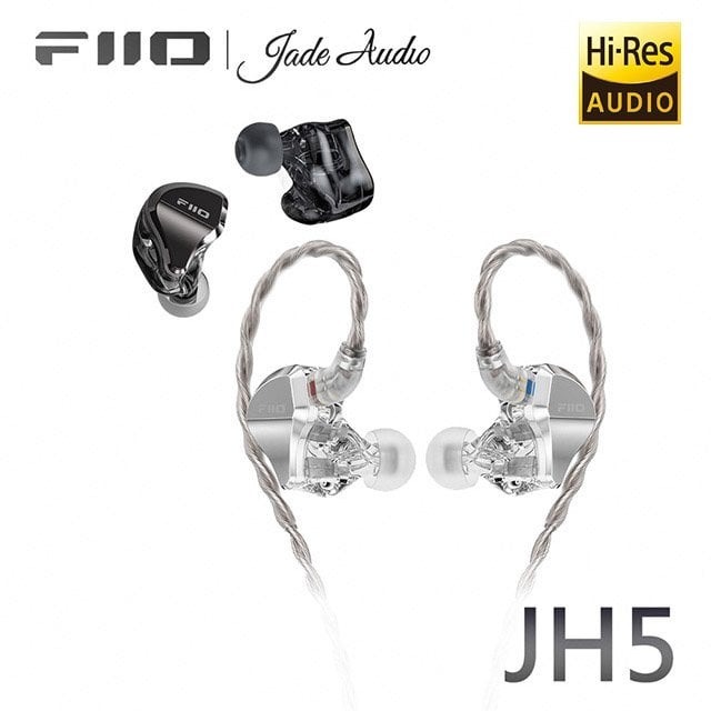 【FiiO X Jade Audio JH5 一圈四鐵CIEM可換線耳機】10mm碳纖維球頂振膜 /0.78mm雙針