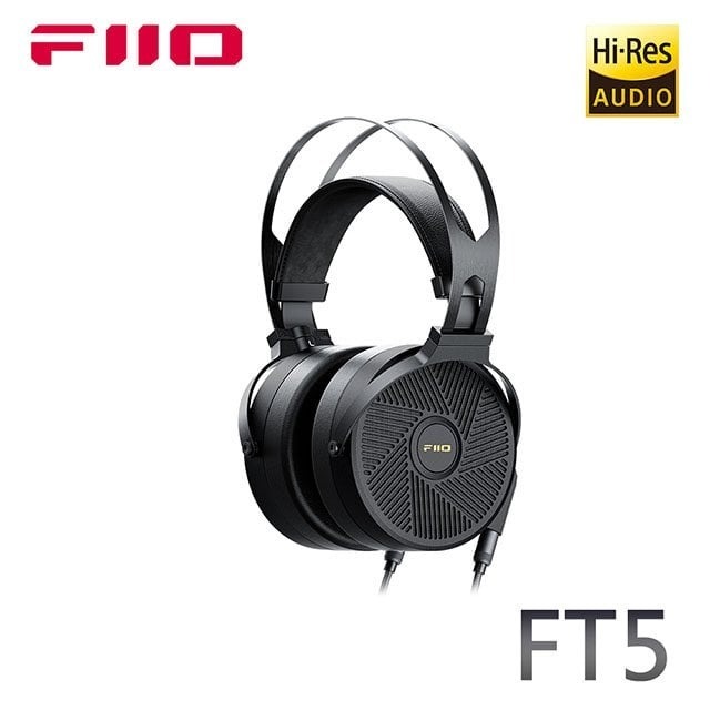 【FiiO FT5開放式平板振膜耳罩耳機】90mm平板振膜/6μm特薄平面膜片/可換轉接頭/單晶銅線/可拆卸式耳機線