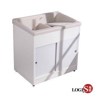 【LOGIS】雙槽拉門櫃體洗衣槽 86CM * 58CM 洗手檯 A1003 臉盆 浴櫃