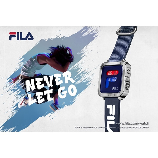 [二手] FILA 斐樂 F-Box潮流方型個性電子腕錶 星空藍