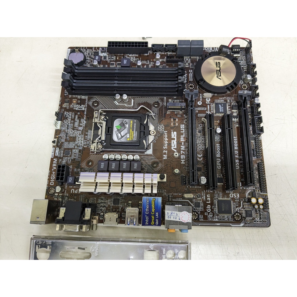 華碩 H97M-PLUS /1150/DDR3/H97/M.2 主機板+擋板 二手良品
