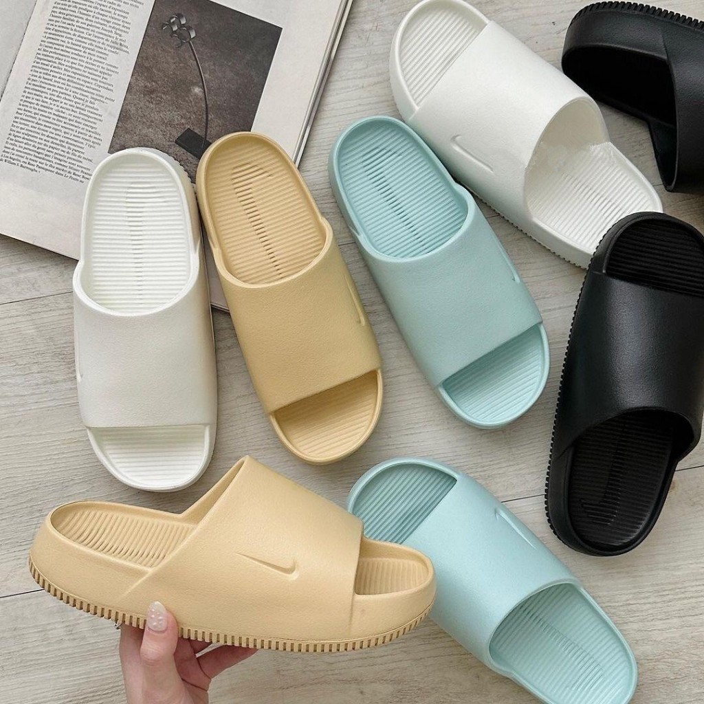 Nike Calm Slide “Seame”🔥米色 白 黑 輕便防水 男拖鞋 女拖鞋 厚底增高 運動拖鞋 休閒 懶人鞋