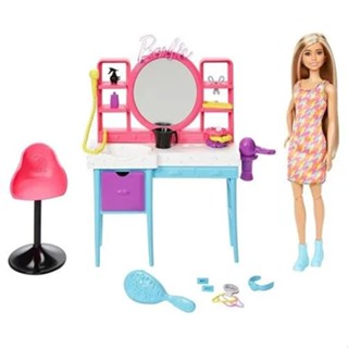 【現貨*】MATTEL Barbie 芭比娃娃 -芭比時尚沙龍玩頭髮遊戲組