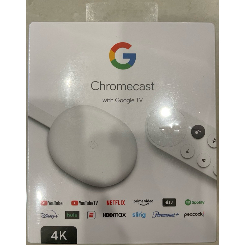 ［全新］Google Chromecast 第4代〈4K版本〉 無線影音媒體串流播放器/支援Google TV