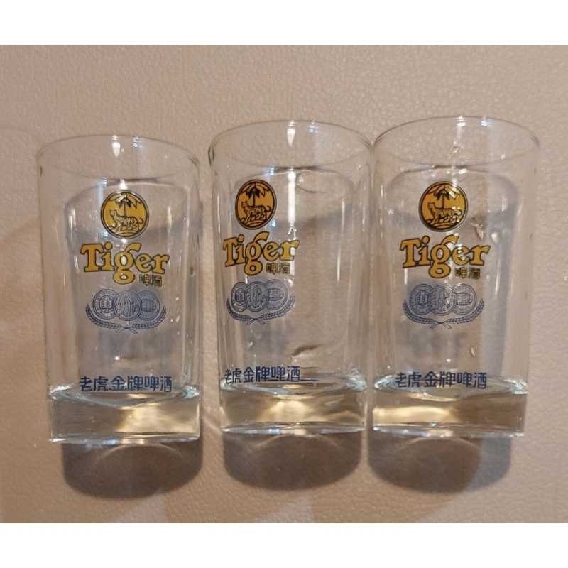 🔥全新  🐅🐅老虎金牌啤酒杯 🔥 紀念杯🍺杯子，玻璃杯🍺酒杯ㄧ組3個賣❤️特價❤️