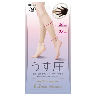 【海夫健康】百力 日本Alphax 極薄彈性壓力小腿套 膚色M號/L號 雙包裝(AP-430001/AP-430018)