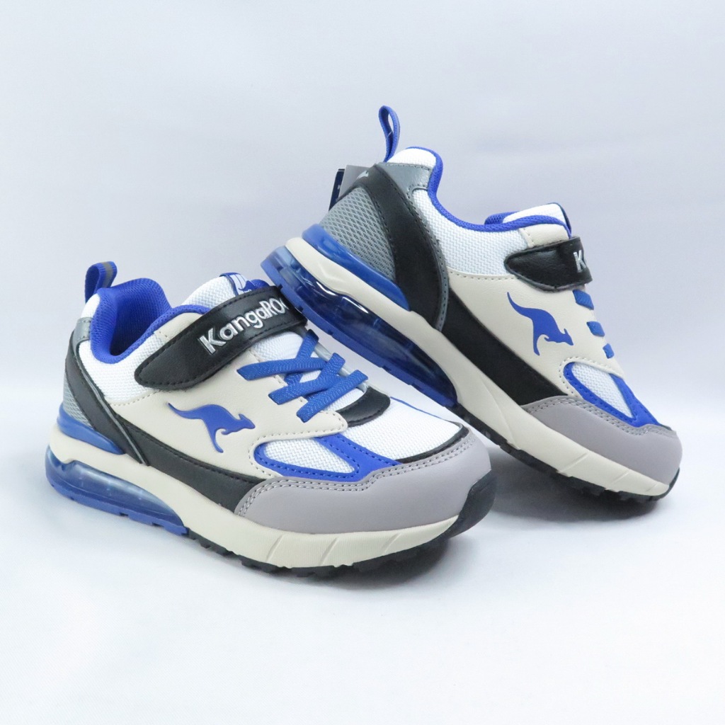 KangaROOS KK41306 中大童 K-RIDER 2 運動鞋 防潑水 氣墊 支撐 黑灰藍