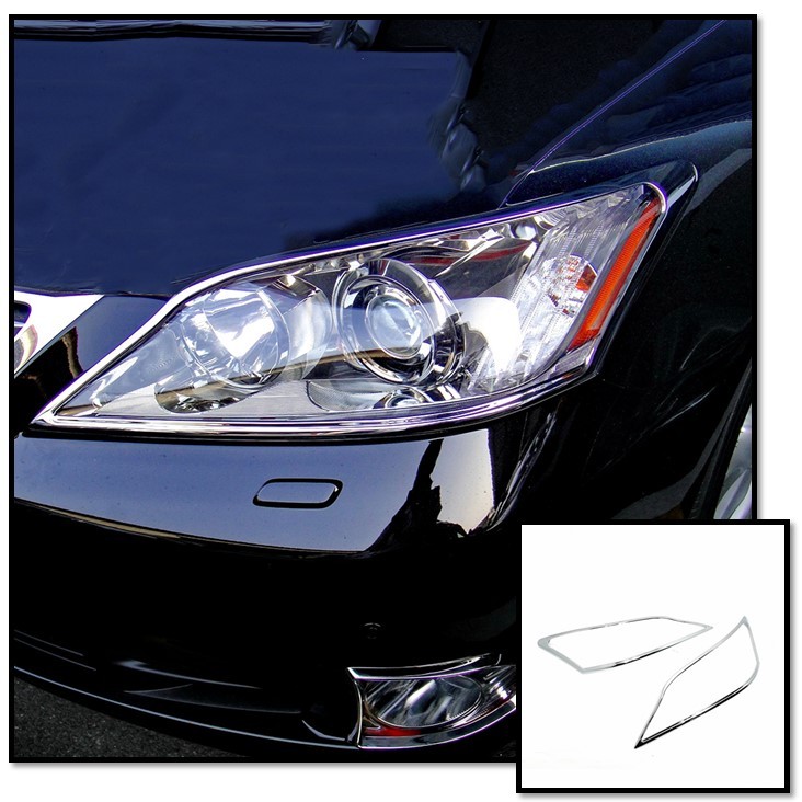 圓夢工廠 Lexus ES 2009~2012 ES350 改裝 鍍鉻銀 車燈框飾貼 前燈框 頭燈框
