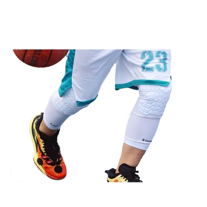 【海夫健康生活館】Greaten 極騰護具 籃球防撞護膝 白色/黑色 S/M/L/XL(0014KN)