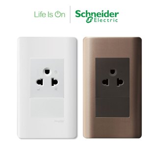【Schneider Electric施耐德】ZENcelo系列 附接地單插座 5.5線徑 古銅棕/經典白