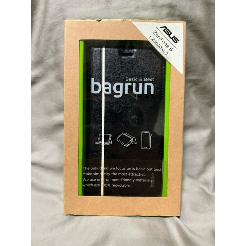 【全新】 bagrun ASUS ZenFone 6 (ZS630KL) 側掀皮套-極致黑