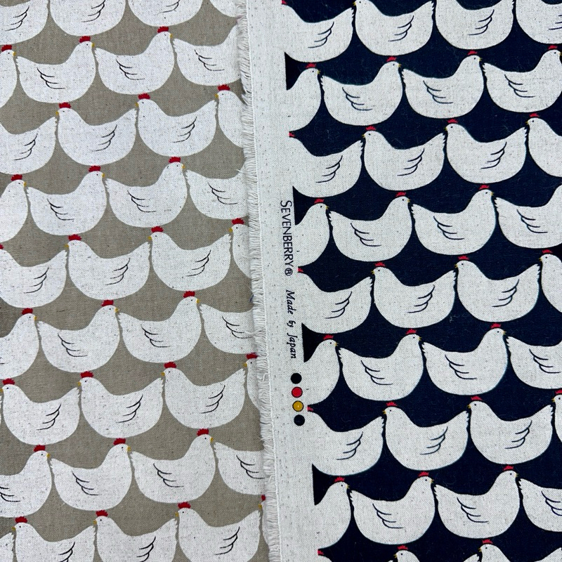 【大同布行】日本Sevenberry棉麻布 日本布 進口布 可愛公雞 適用布包、抱枕、手作、桌巾、手作、門簾、布置、布料
