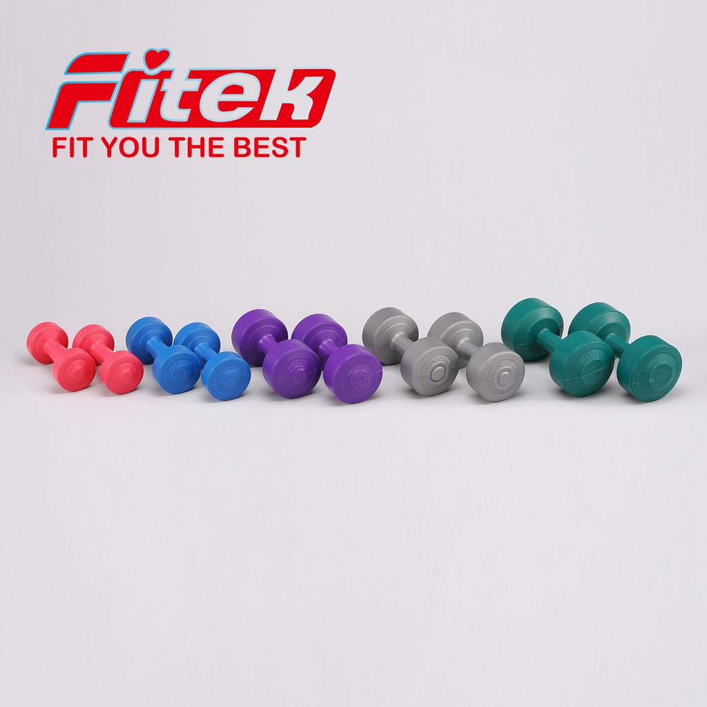 【Fitek】 舉重啞鈴 水泥啞鈴 DB01A 家用健身規格 1.5～6KG 塑膠啞鈴 健身啞鈴 臺灣製造