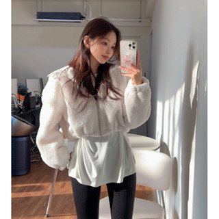 Winni Shop✈️正韓 泰迪熊短版連帽外套+燈芯絨喇叭褲 泰迪熊外套 連帽外套 毛毛外套 羊羔毛外套 燈芯絨長褲