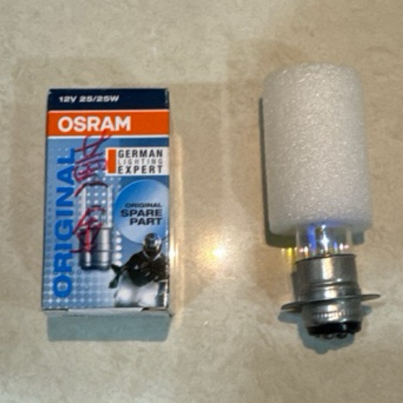 歐司朗OSRAM 石英燈泡 P15d-25-1小皿燈泡 12V 25w  機車小盤燈泡 機車大燈燈泡 黃金色