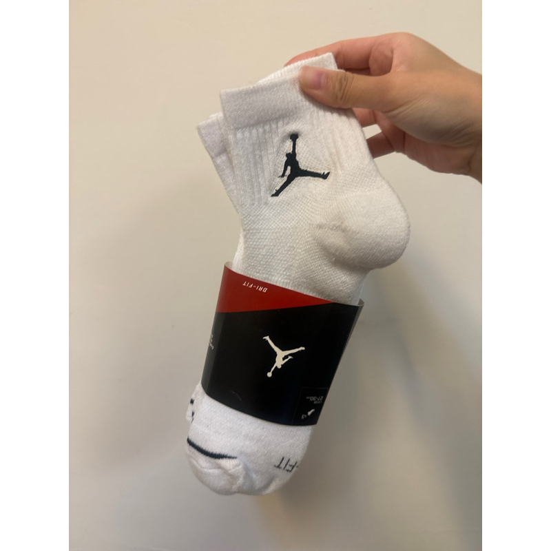 正版Air jordan飛人喬丹白色長襪 籃球襪 白襪 襪子 3雙入 L