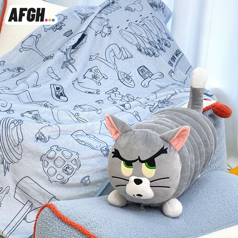 《星空元素》［現貨］✨AFGH華納正版貓和老鼠周邊水管Tom抱枕毯可愛毛毯搞怪