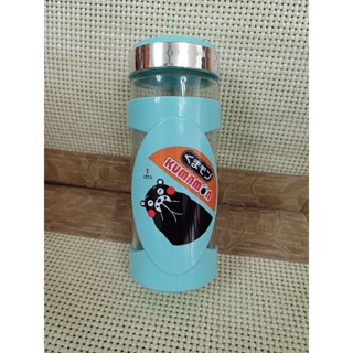3FF007 KUMAMON 熊本熊 有提把藍色 玻璃 水壺 水杯 隨身杯 茶杯 全新