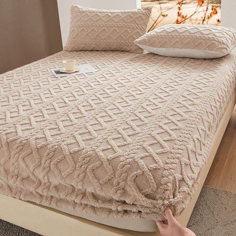 頂級法蘭絨床包組 加厚保暖 雙人特大 2.2米 床包三件組 牛奶絨 冬季床包組玉色 包裝瑕疵