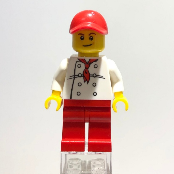 二手樂高人偶 LEGO chef023 城市系列 Hot Dog Vendor 熱狗攤廚師 (60097)