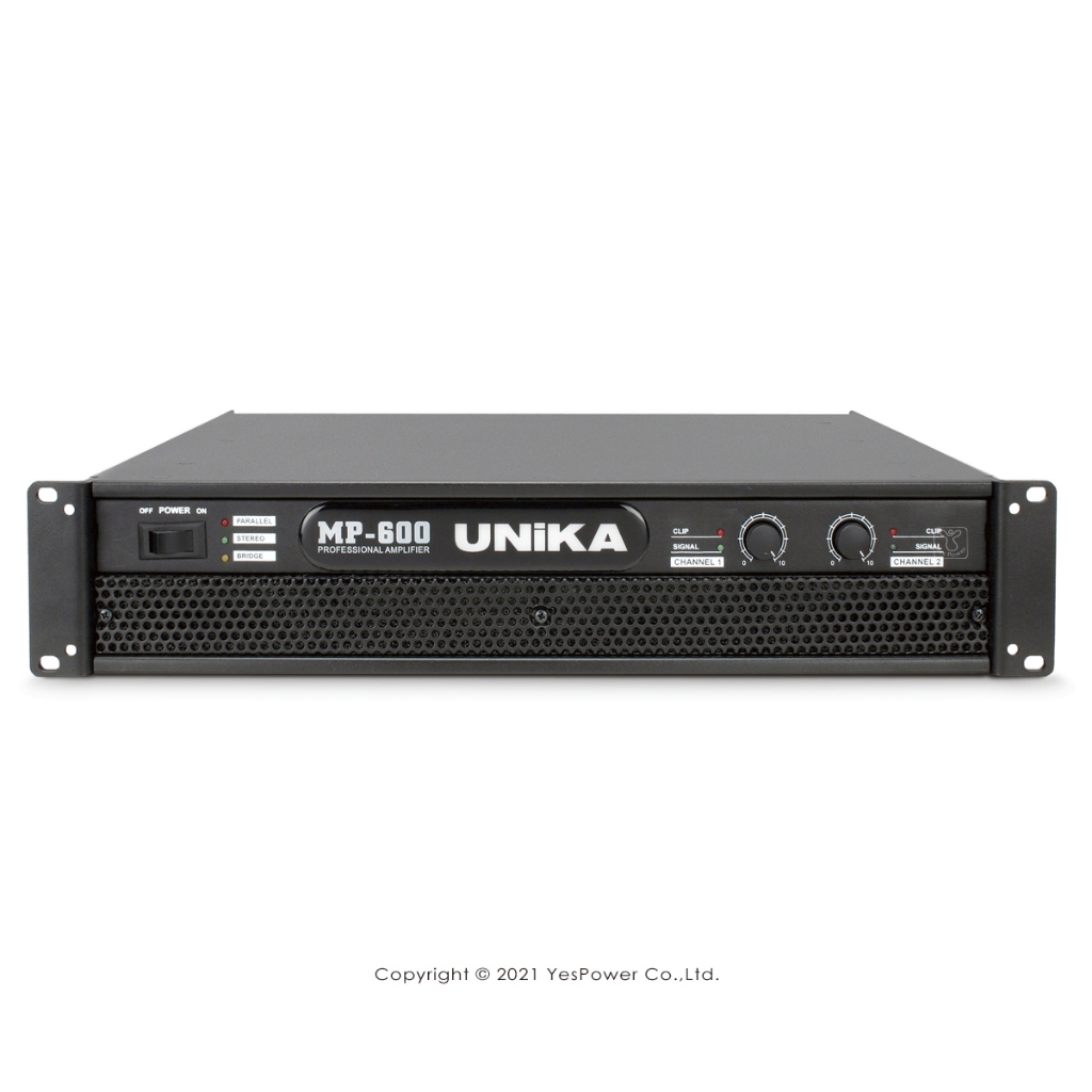 【含稅】UNIKA MP-600 後級擴大機 200W+200W 立體二聲道輸出 PA舞台 外場喇叭專用