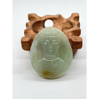 天然翡翠 緬甸玉 大日如來 冰糯種 橄欖綠 帶黃翡 a貨 真品 玉石 吊墜 玉墜 項鍊 玉佩 全新 完美 法相莊嚴
